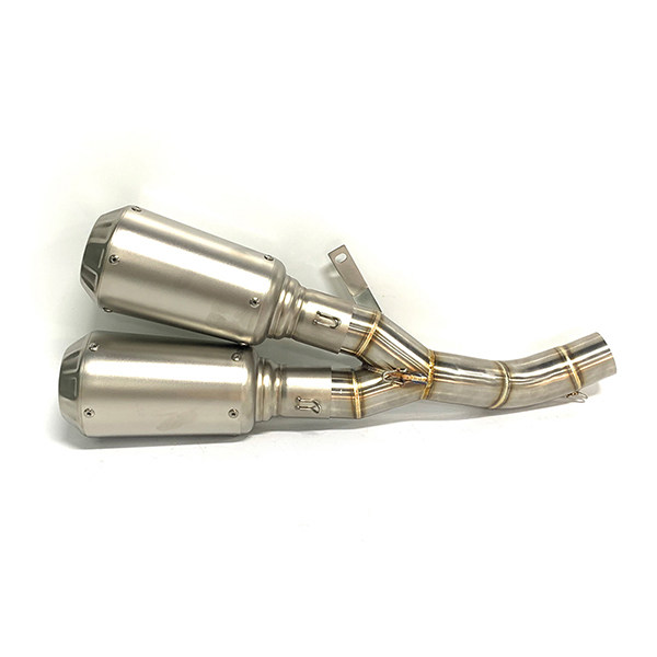 BM086SS 51mm Motorcycle Exhaust Escape Modified Muffler With Removable Double Holes For R25 R3 R6 NC700 CBR500 Z400 Z750 Z900